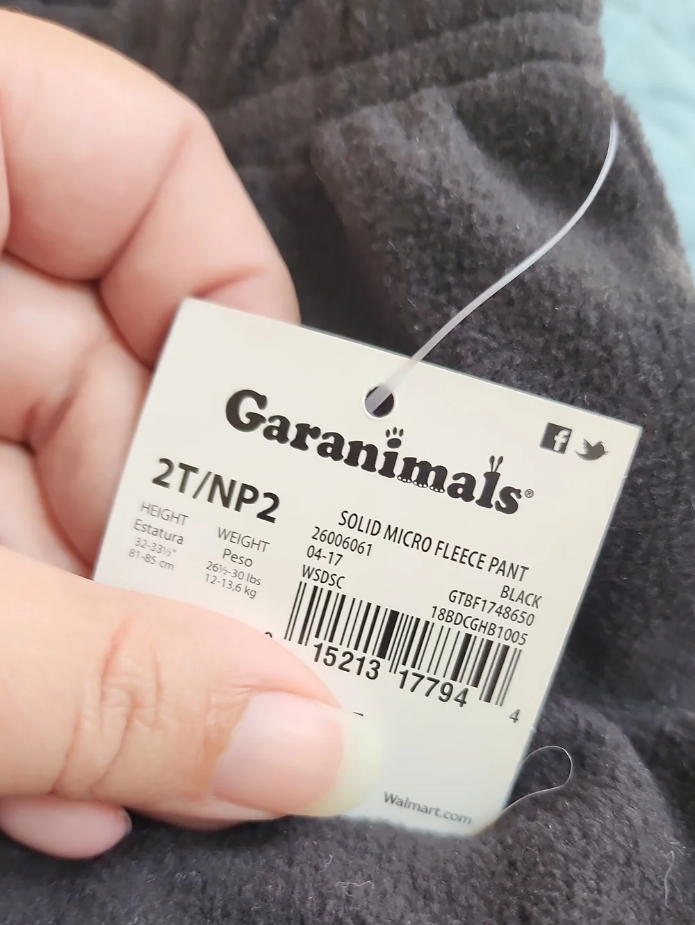 NWT 2T Garanimals Black Microfleece Full Zip Hoodie & Pull-on Cargo Pants